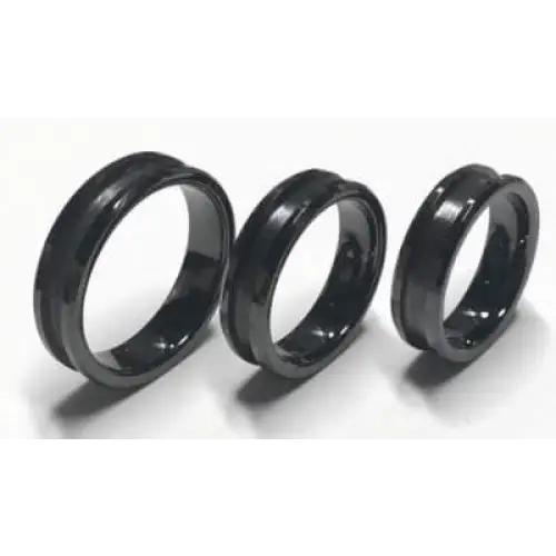8mm Black Ceramic Inlay Ring Core - L 1/2 UK (USA 6) - Ring Cores