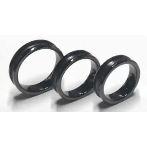 8mm Black Ceramic Inlay Ring Core - L 1/2 UK (USA 6) - Ring Cores