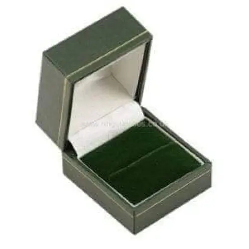 Green Leatherette Ring Box Ring Boxes