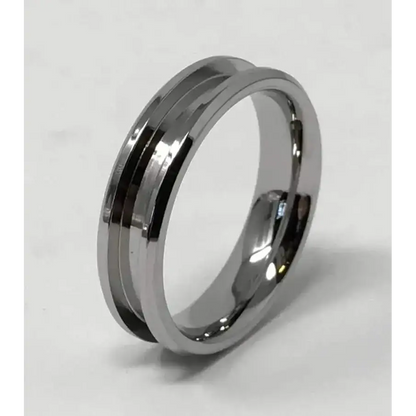 6mm Inlay Stainless Steel Ring Core (Bevelled Edge) - T 1/2 UK (USA 10) - Ring Cores