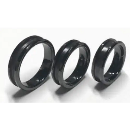 8mm Black Ceramic Inlay Ring Core - L 1/2 UK (USA 6) - Ring Cores