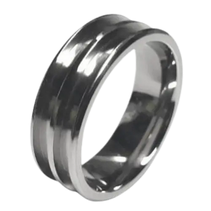 8mm Double Channel Titanium Ring Core (Bevelled Edge) Ring Cores