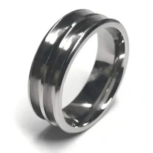 8mm Double Channel Titanium Ring Core (Bevelled Edge) - Ring Cores