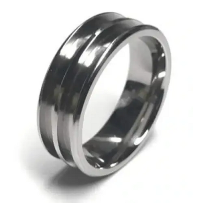 8mm Double Channel Titanium Ring Core (Bevelled Edge) - Ring Cores