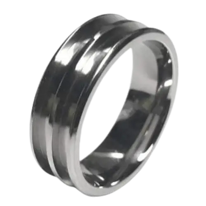 8mm Double Channel Titanium Ring Core (Bevelled Edge) - Ring Cores