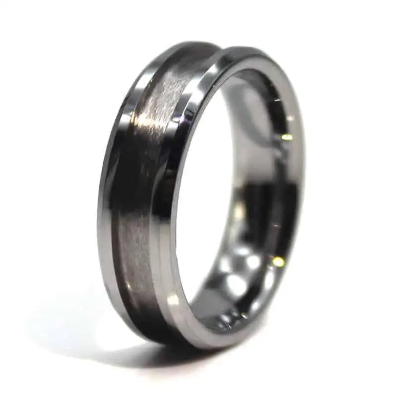 8mm Inlay Tungsten Carbide Ring Core (Bevelled Edge) - Z + 4 UK (USA 14.5) - Ring Cores