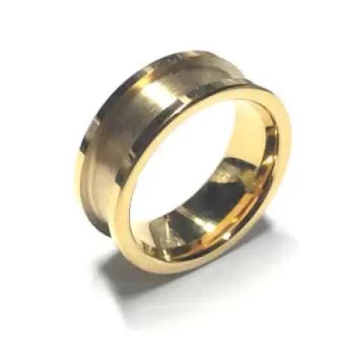 8mm IP Gold Plated Tungsten Carbide Ring Core - Ring Cores