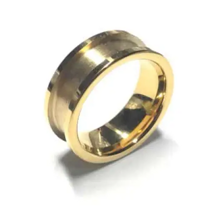 8mm IP Gold Plated Tungsten Carbide Ring Core - Ring Cores