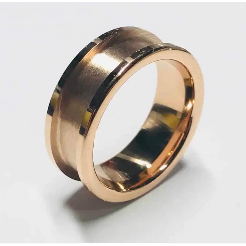 8mm IP Rose Gold Plated Tungsten Carbide Ring Core - Ring Cores