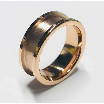 8mm IP Rose Gold Plated Tungsten Carbide Ring Core - Ring Cores