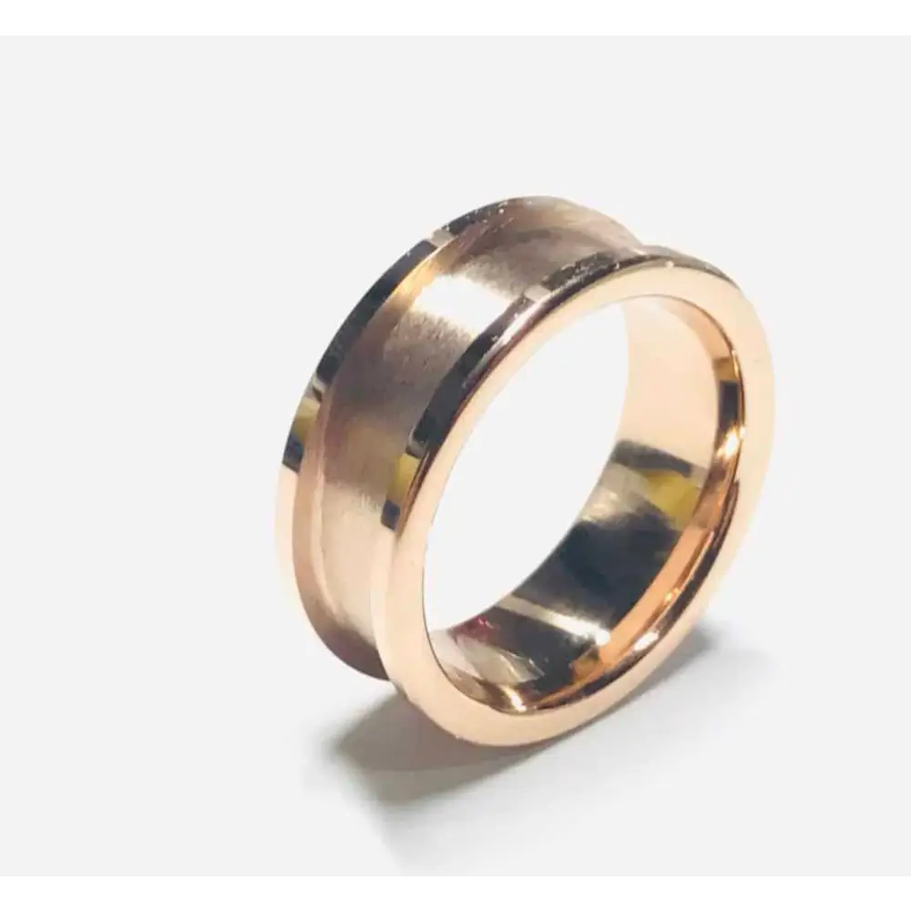 8mm IP Rose Gold Plated Tungsten Carbide Ring Core - Ring Cores