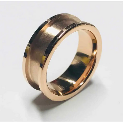 8mm IP Rose Gold Plated Tungsten Carbide Ring Core - Ring Cores