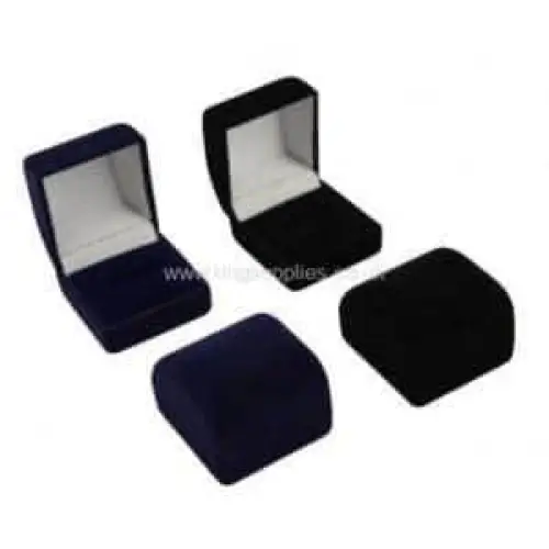 Blue Velvet Ring Box - Ring Boxes
