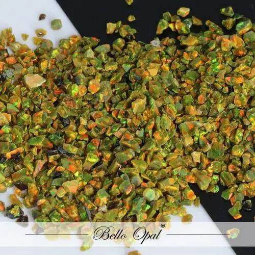 Crushed Opal 1.5mm to 160mesh (1g) - Multi-Olive - Crushed Opal
