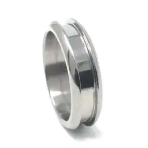 Titanium Bevelled ring core blank with screw 6mm (3mm groove) - Ring Cores