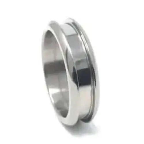 Titanium Bevelled ring core blank with screw 6mm (3mm groove) - Ring Cores