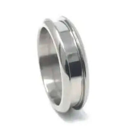 Titanium Bevelled ring core blank with screw 6mm (3mm groove) - Ring Cores