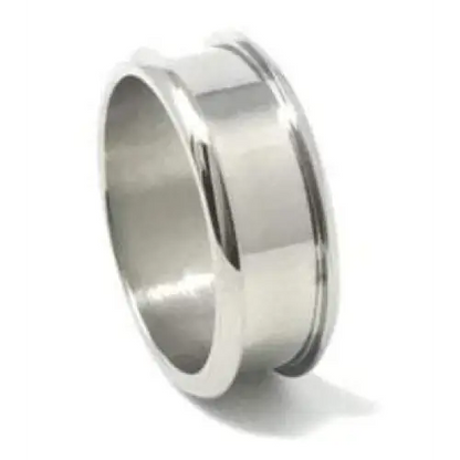 Titanium ring core with bevelled edge & screw fitment (9mm - 6mm groove) - Ring Cores