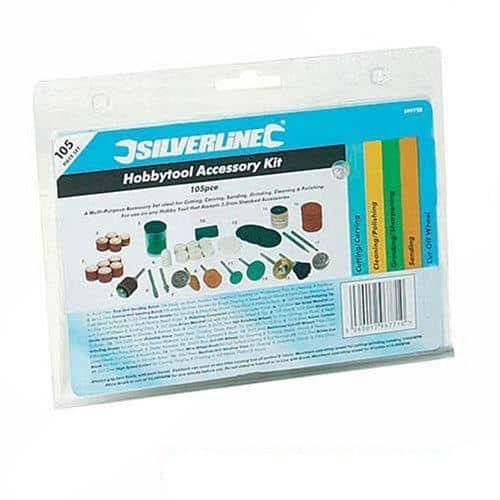 Silverline 349758 Hobby Tool Accessory Kit 3.1 mm Diameter Mandrels, 105-Piece Set Silverline