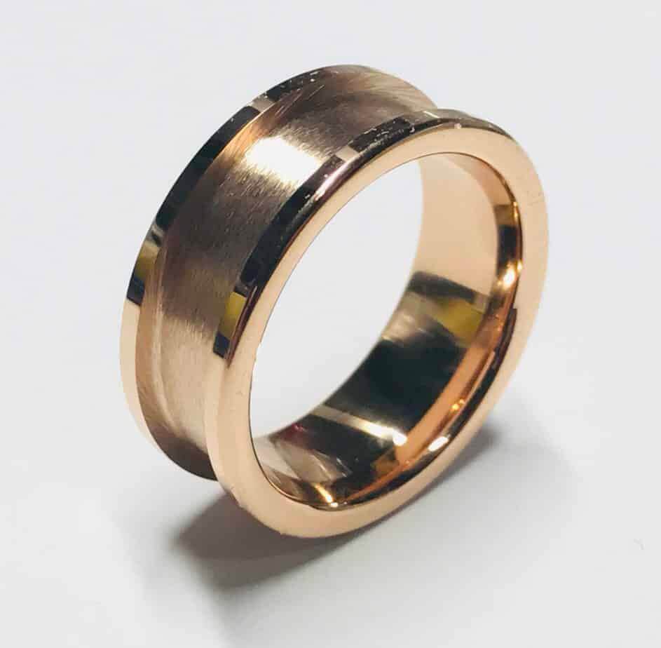 8mm IP Rose Gold Plated Tungsten Carbide Ring Core Greenvill Crafts