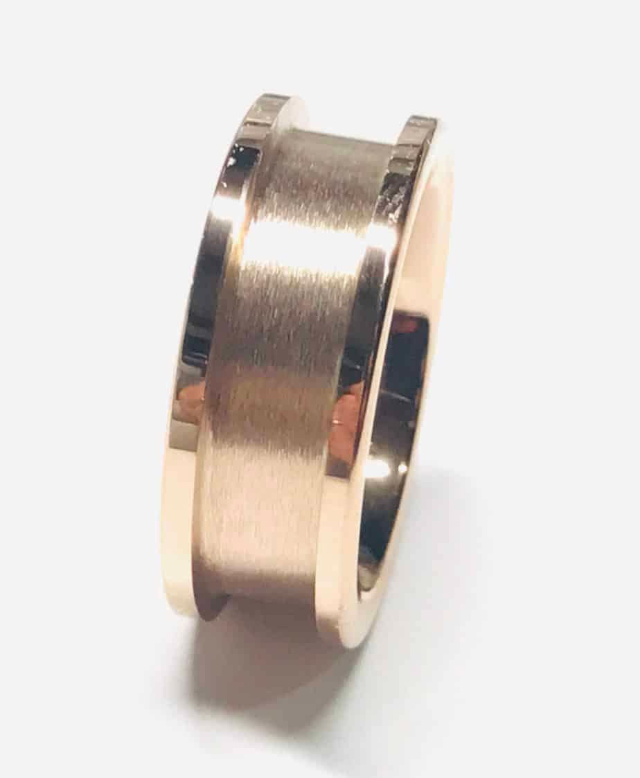 8mm IP Rose Gold Plated Tungsten Carbide Ring Core Greenvill Crafts