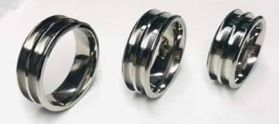 8mm Double Channel Titanium Ring Core (Bevelled Edge) Greenvill Crafts