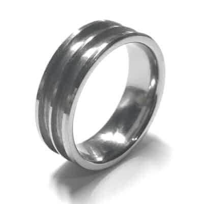 8mm Double Channel Tungsten Carbide Ring Core (Bevelled Edge) Greenvill Crafts