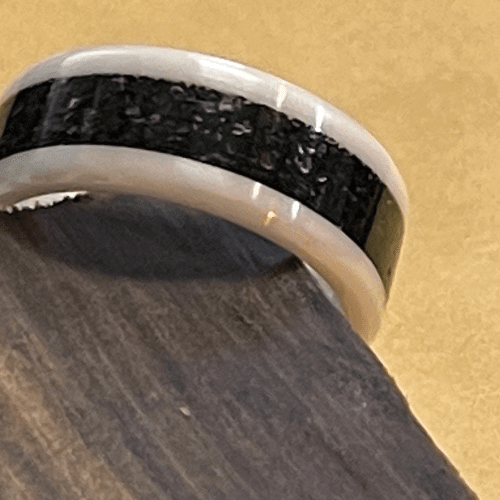 6mm Inlay White Ceramic Ring Core Greenvill Crafts